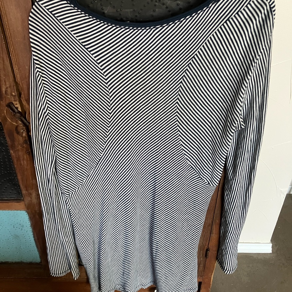 Rag and Bone French T Striped Navy and White Women's Dress